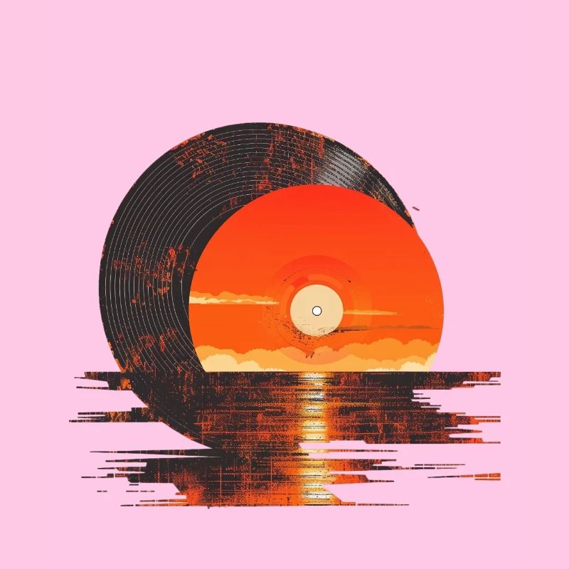 Vinyle Coucher de soleil Réflexion