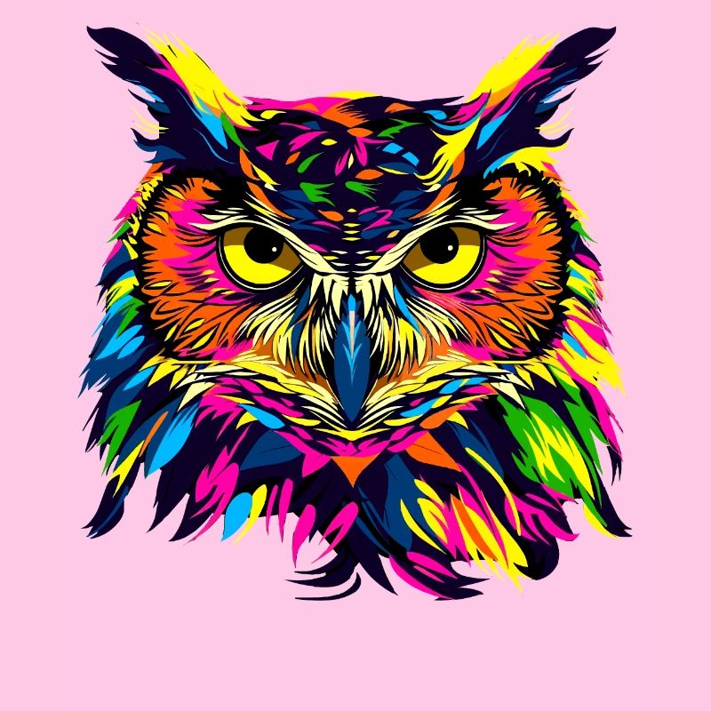 Eule Bunt Regenbogen Farben Pop Art Kauz Uhu Eulen