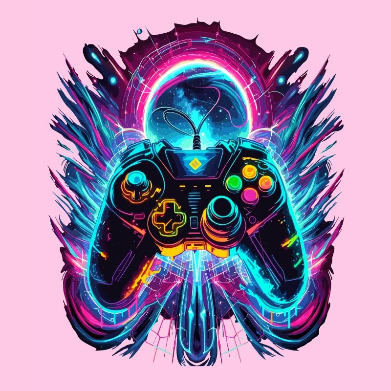 Vibrant Neonfarben Retro Gaming Controller