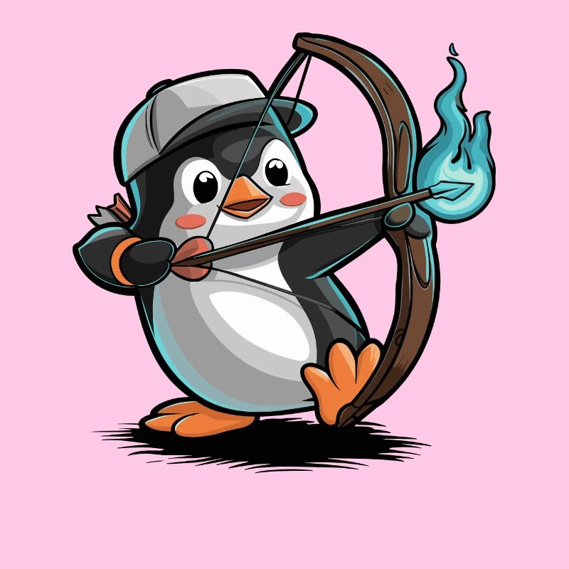 Pinguin Mit Pfeil Und Bogen