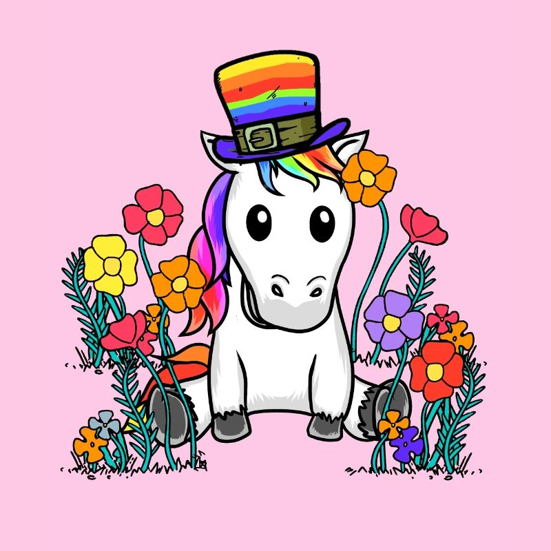 LGBT Einhorn Pferd Einhörner Regenbogen Blume