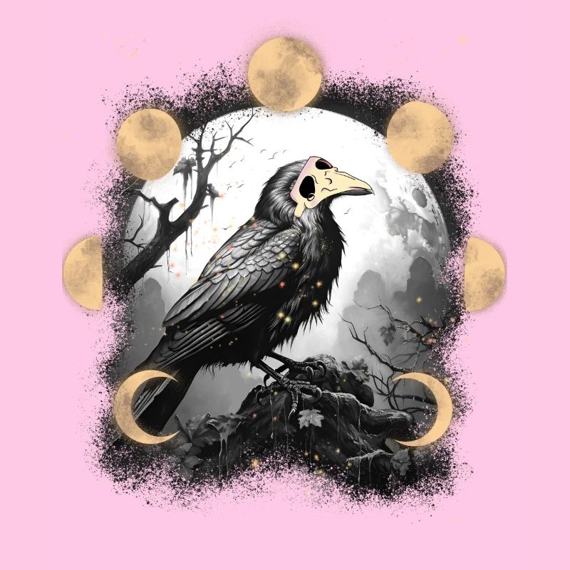 Corbeau Halloween Médiéval Peste Lune Phase Corbeau