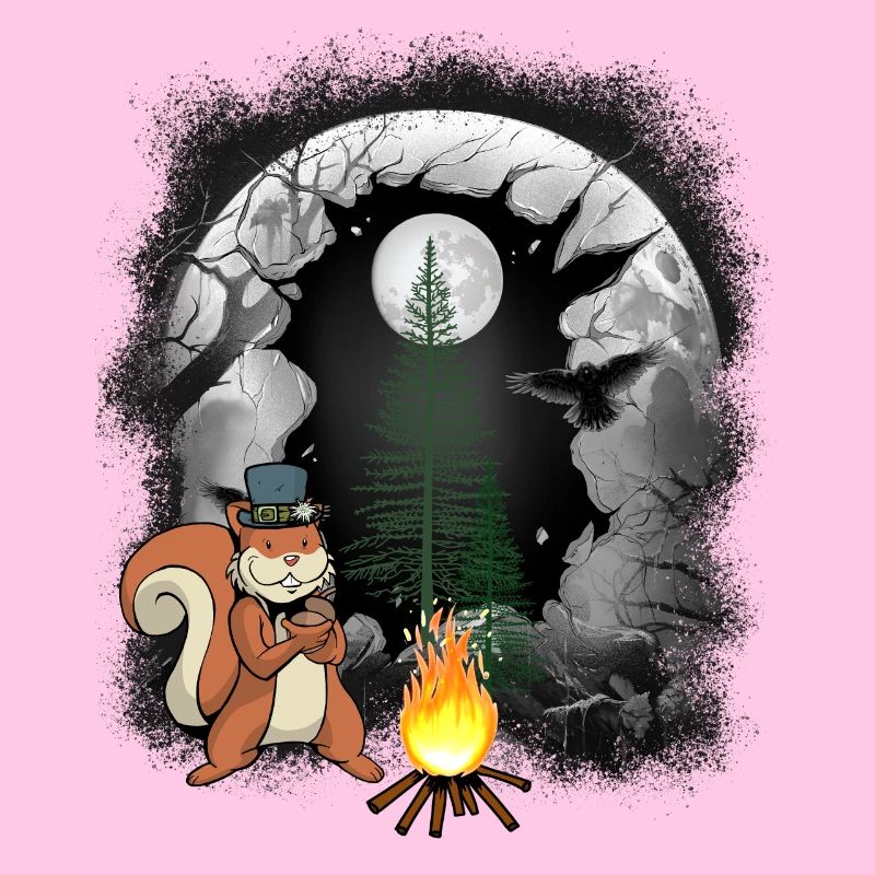 Feuer Lagerfeuer Waldbewohner Eichhörnchen Mond