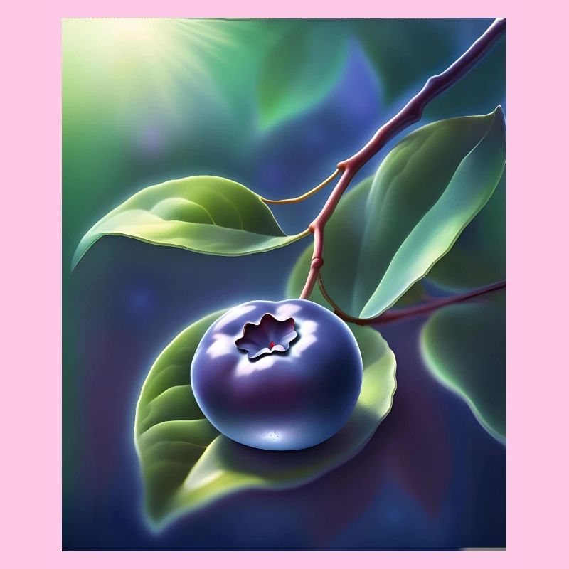 Beautiful blueberry on a leaf