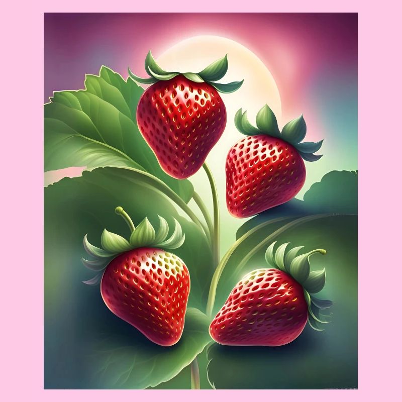 Vier leckere Erdbeeren