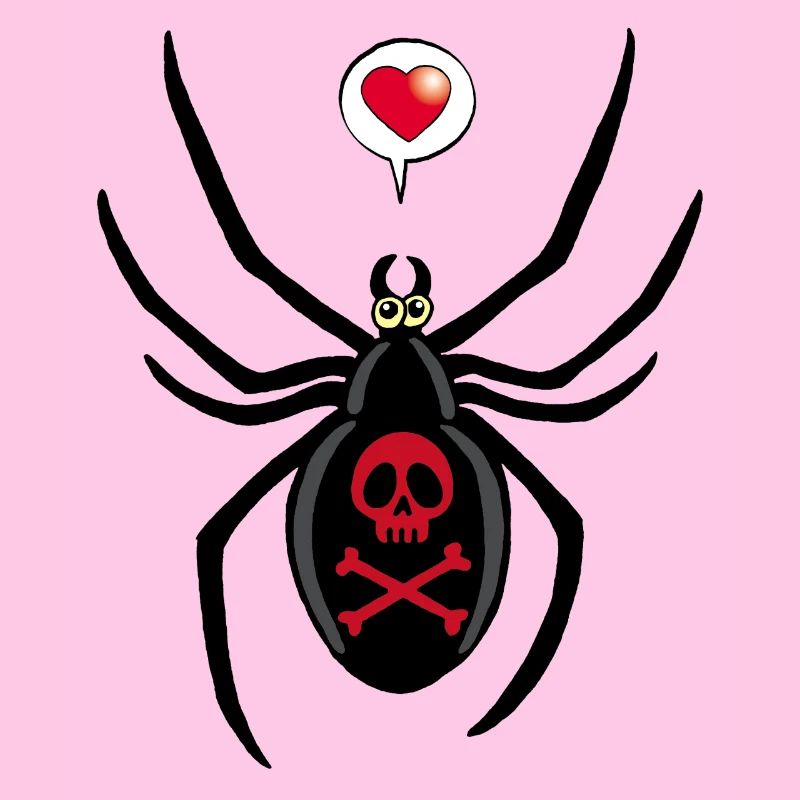Verliebte schwarze Witwe Spinne