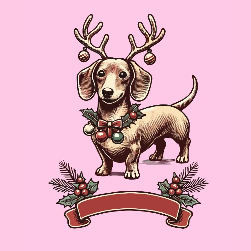 Weihnachtlicher Dackel Mit Geweih