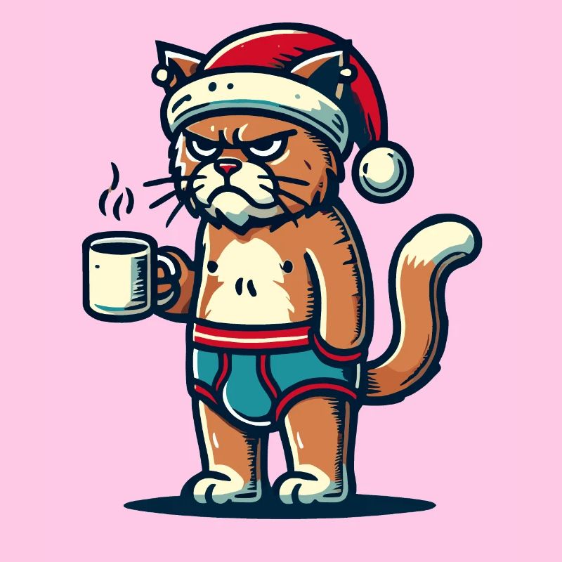 Chat Noël drôle