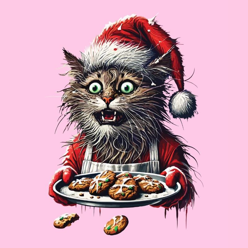 Chat de Noël avec des biscuits