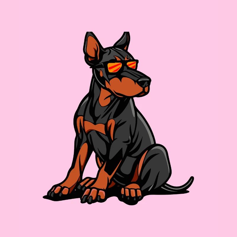 Dobermann Hund Comic Cool