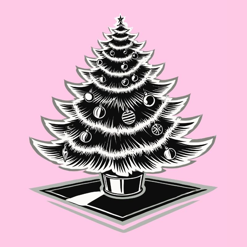 Christmas tree with baubles for festive