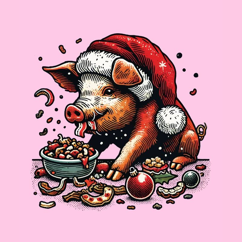 Christmas gluttony devoured with funny