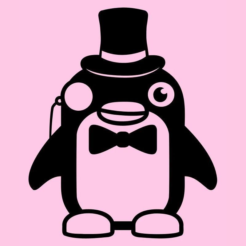 Pingouin Gentleman Sir M. Monocle Haut de Forme