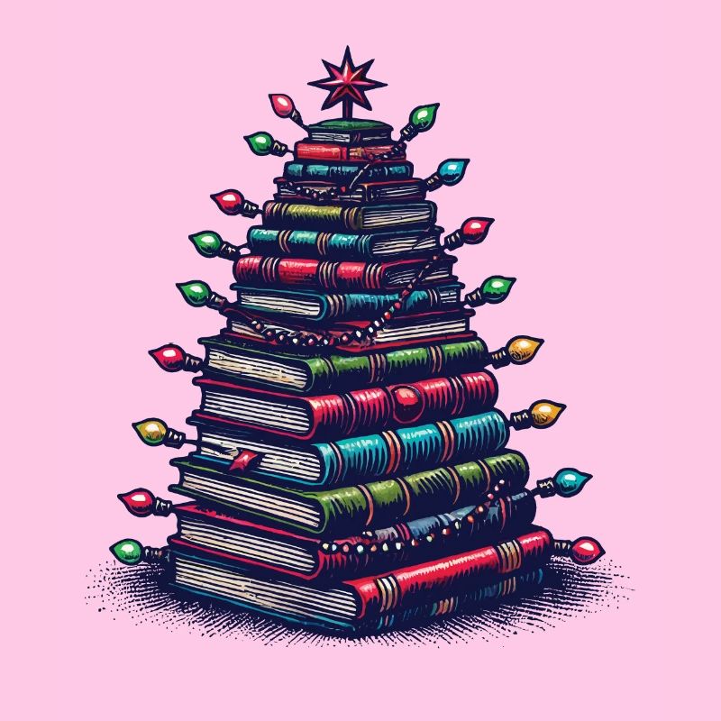 Book Stack Tree for Book Lovers Christmas