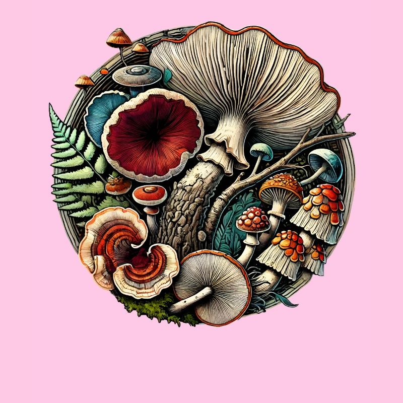 Conception complexe de champignons et d’éléments forestiers