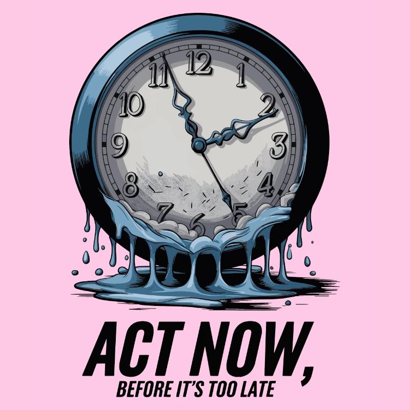 Melting Clock Act Now Conscience climatique Art