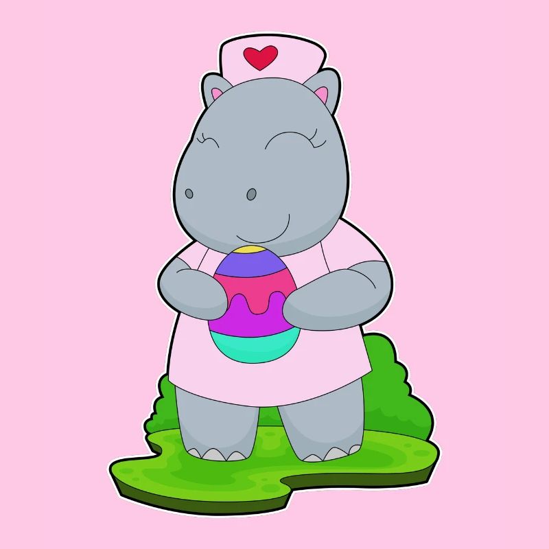 Nilpferd Ostern Krankenschwester