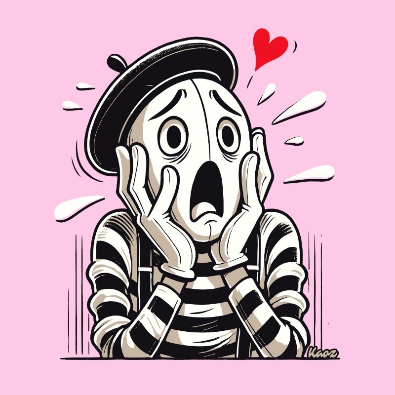 Dramatischer Pantomime – Liebe oder Verzweiflung?