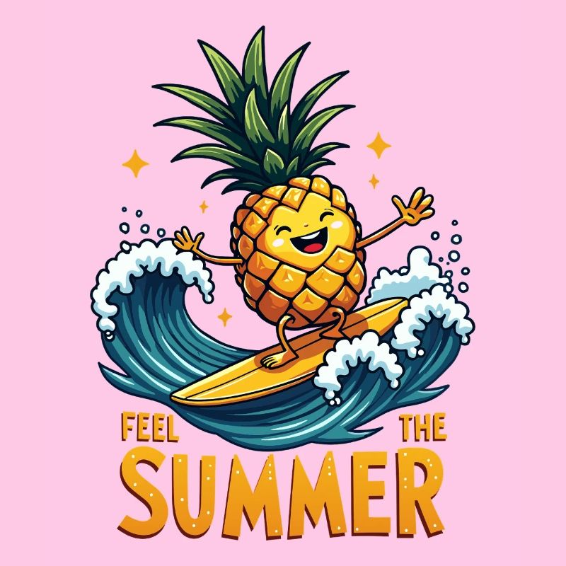 Pineapple Surfer Surf Feel the Summer