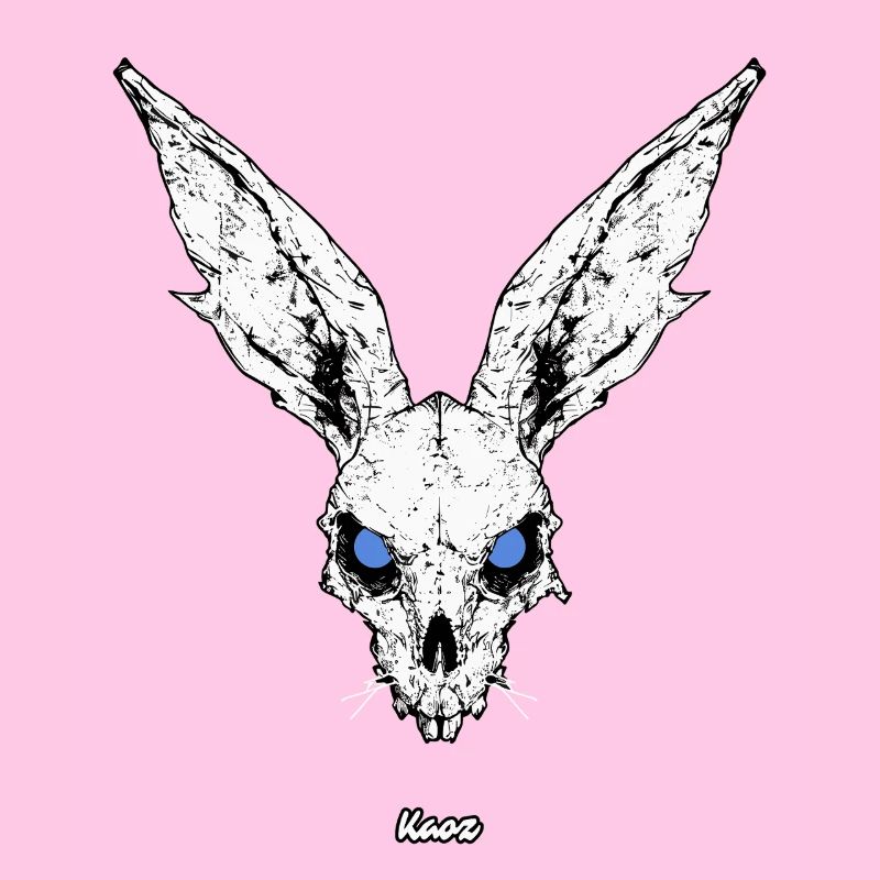 Dark skull bunny with blue eyes