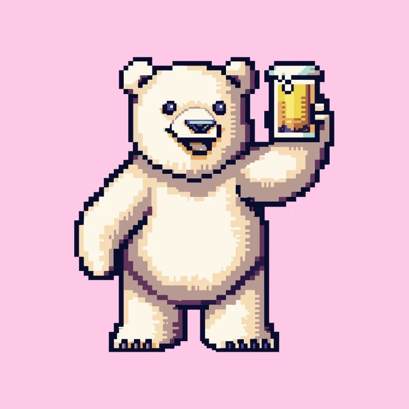 Eisbär Pixel Bier