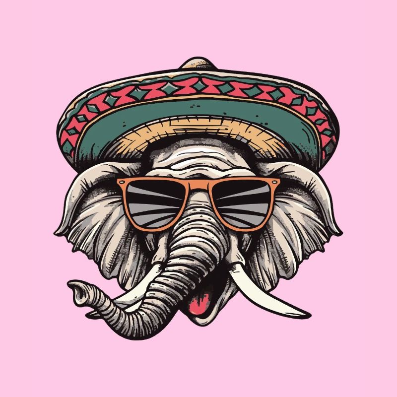 Elephant Comic Funny Sombrero