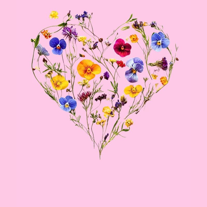 Cœur de fleurs délicates - Printanier