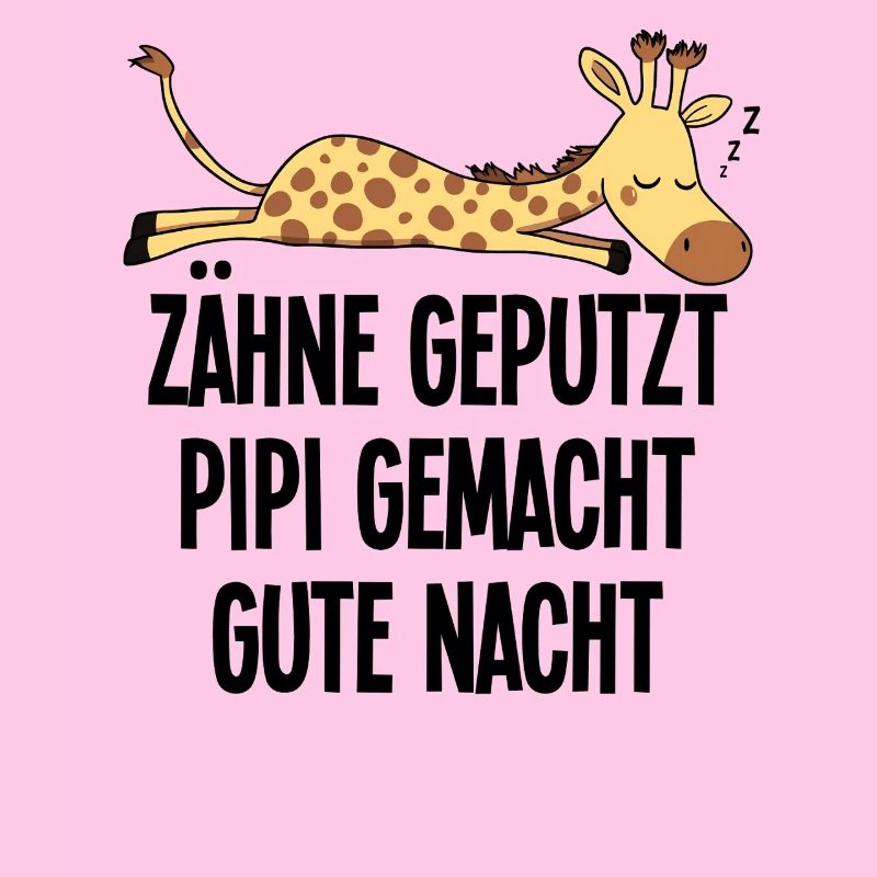 Giraffe Funny Sleeping Motif Teeth Brushed Night