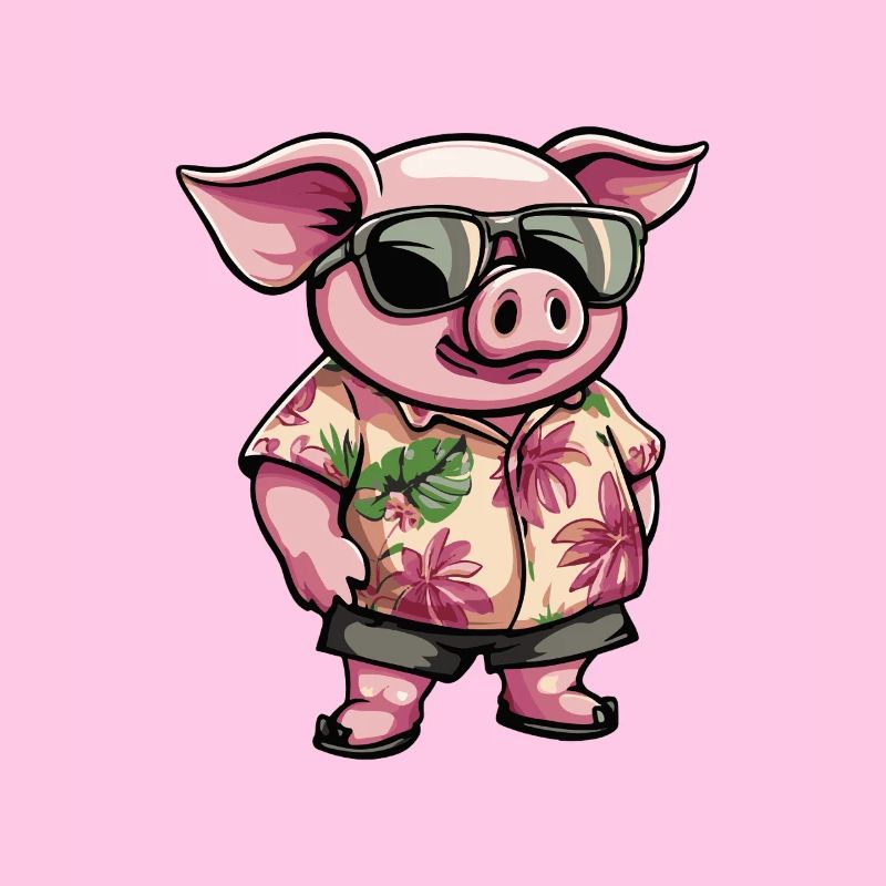 Schwein Comic Lustig Sommer