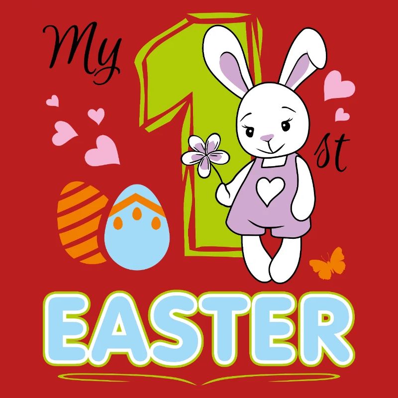 My first Easter. Cute design with baby rabbit