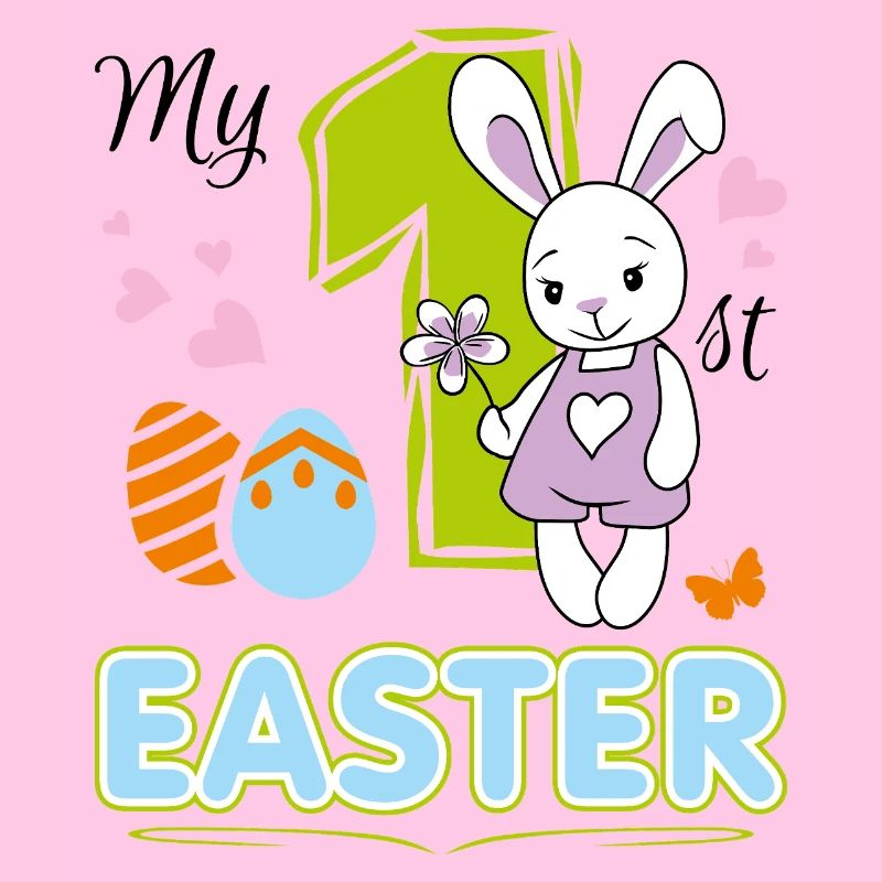 My first Easter. Cute design with baby rabbit