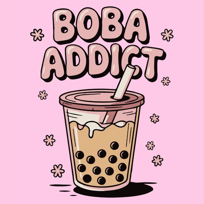 Boba Addict Cup Of Bubble Tea Tapioca Pearls