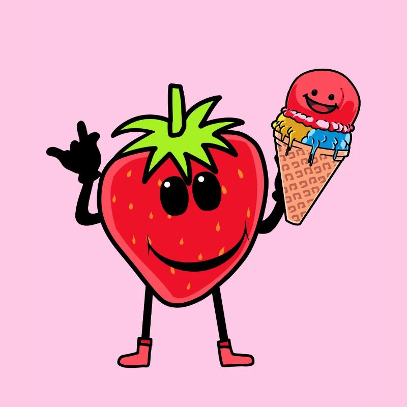 Erdbeerer Erdbeere Eis Eiscrem Eiskrem Kinder