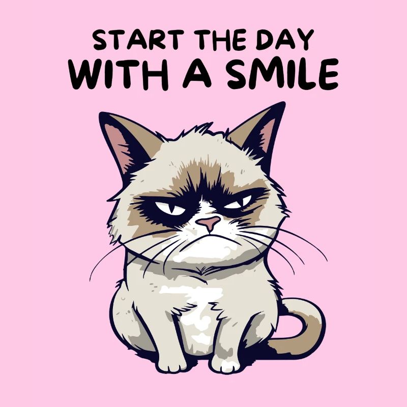 Start the Day with a Smile - Lustige Grumpy Katze