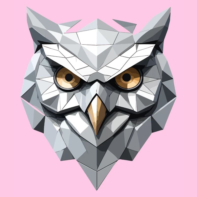 Eule Maske - Low Poly Design