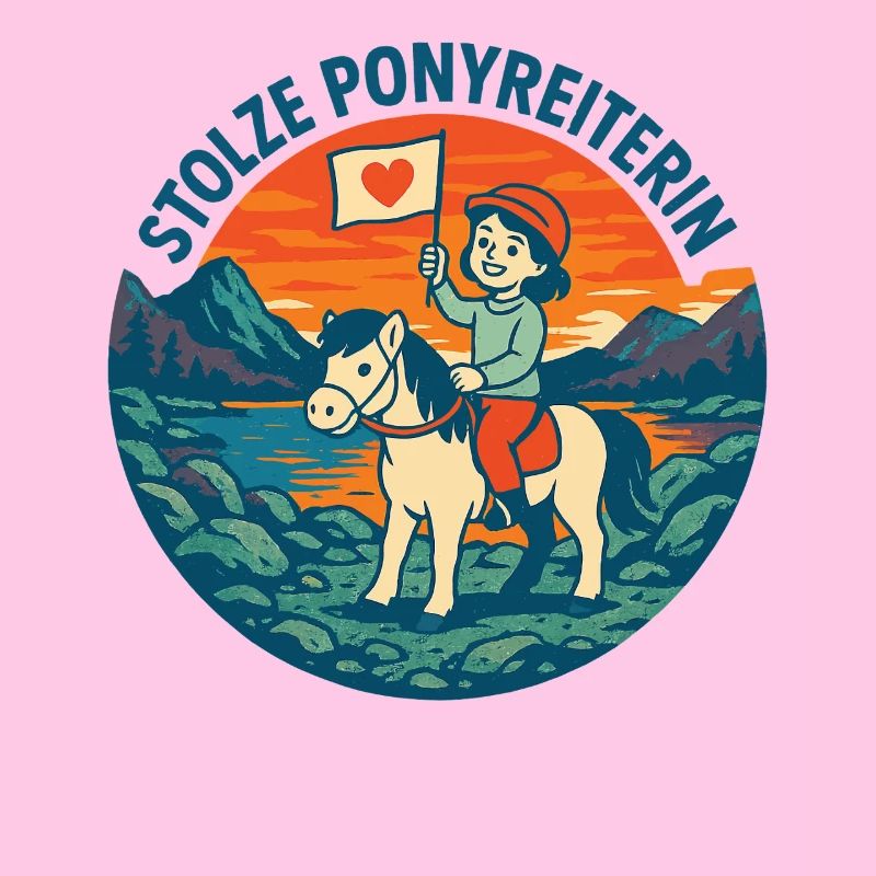 Fier poney cavalier cheval motif