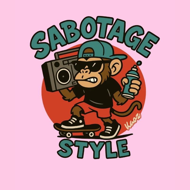 Cool Monkey with Skateboard and Spray Can Style