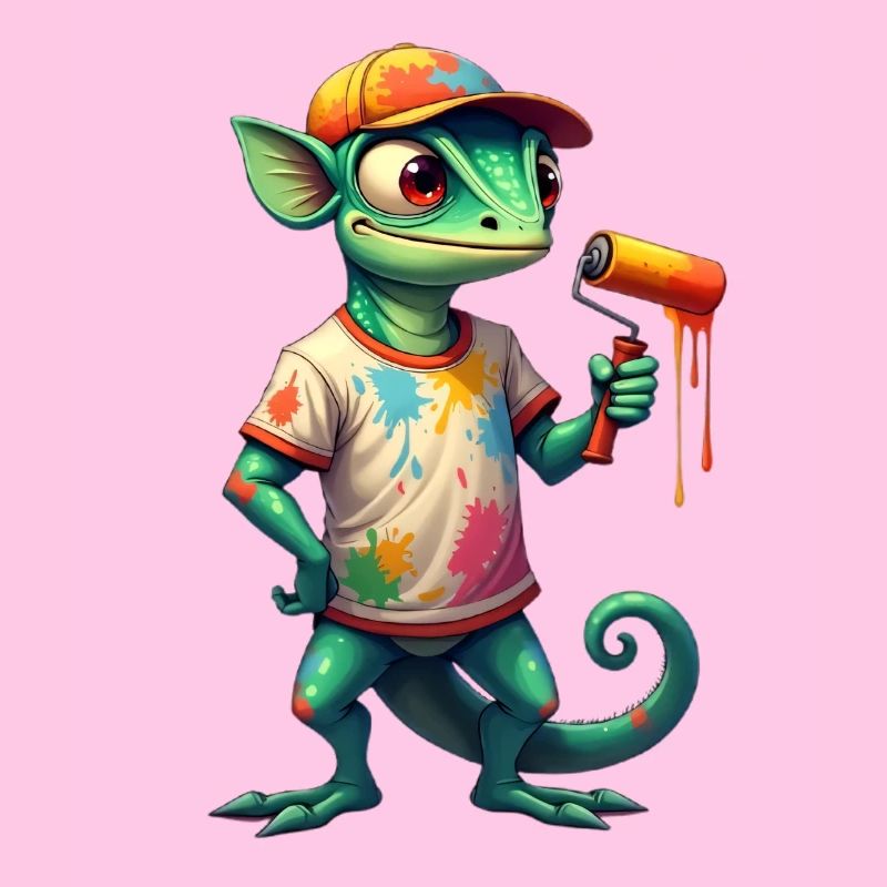 Chameleon als Maler