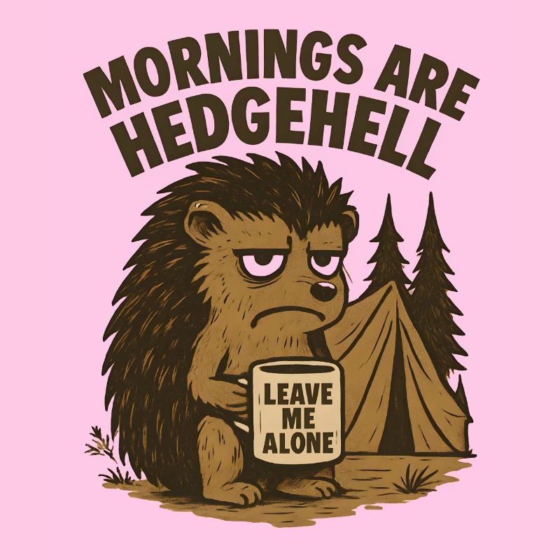 Igel mit Kaffeetasse