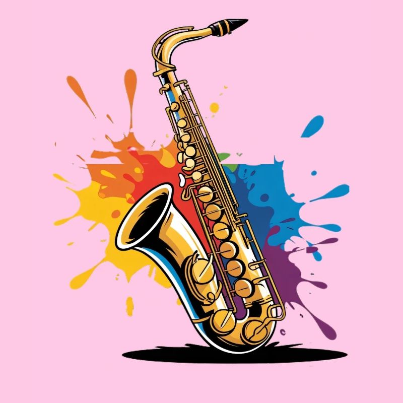 Impression d'art expressionniste de saxophone