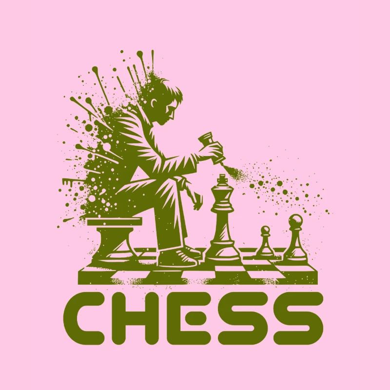Silhouette de joueur d’échecs avec explosion de couleurs