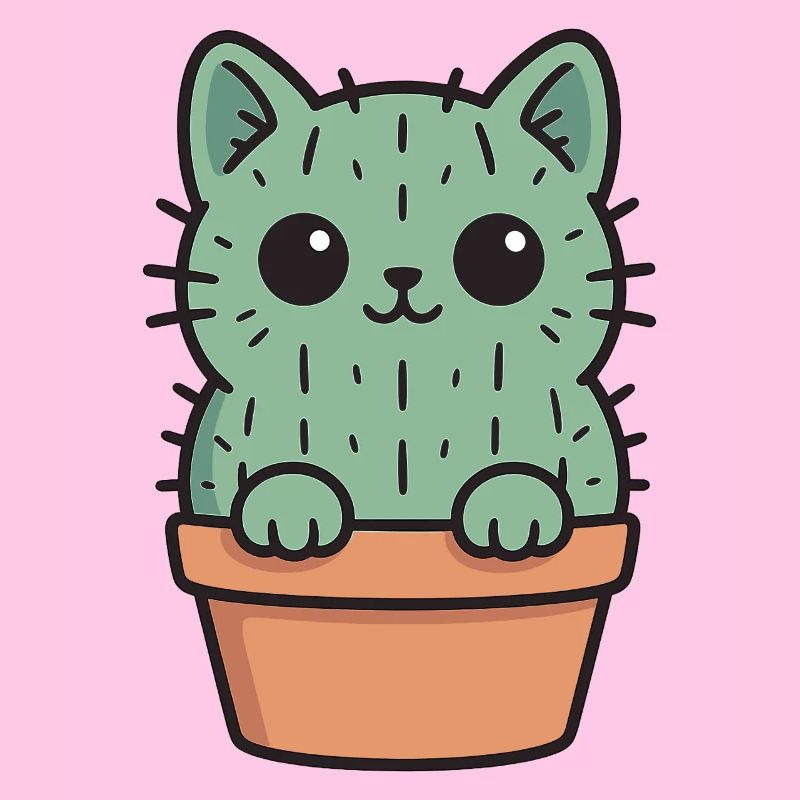 Conception de chaton cactus mignon
