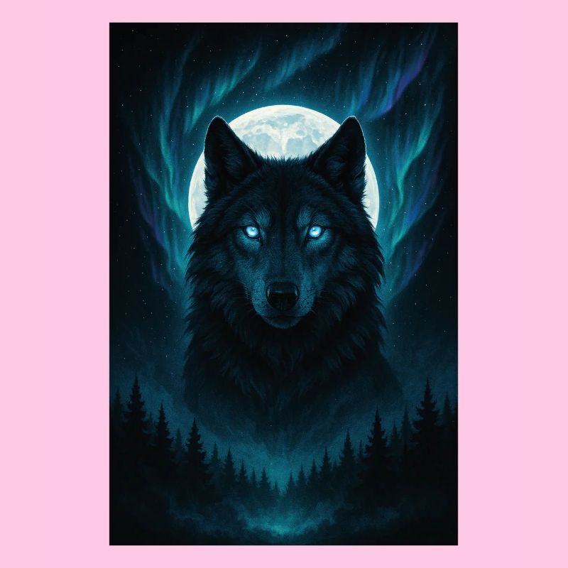 Mystic Wolf Before Full Moon