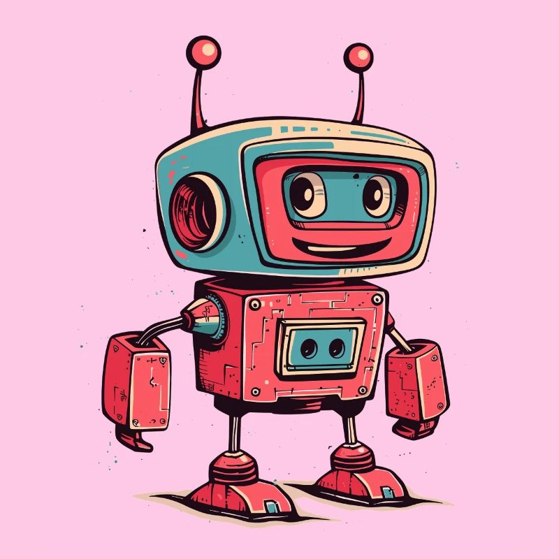 Dessin animé robot rétro
