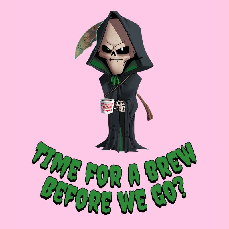 Grim Reaper Coffee Humor Tee