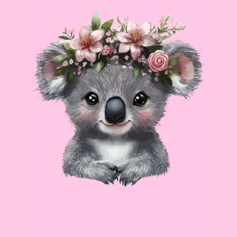 Koala mit Blütenkrone Illustration