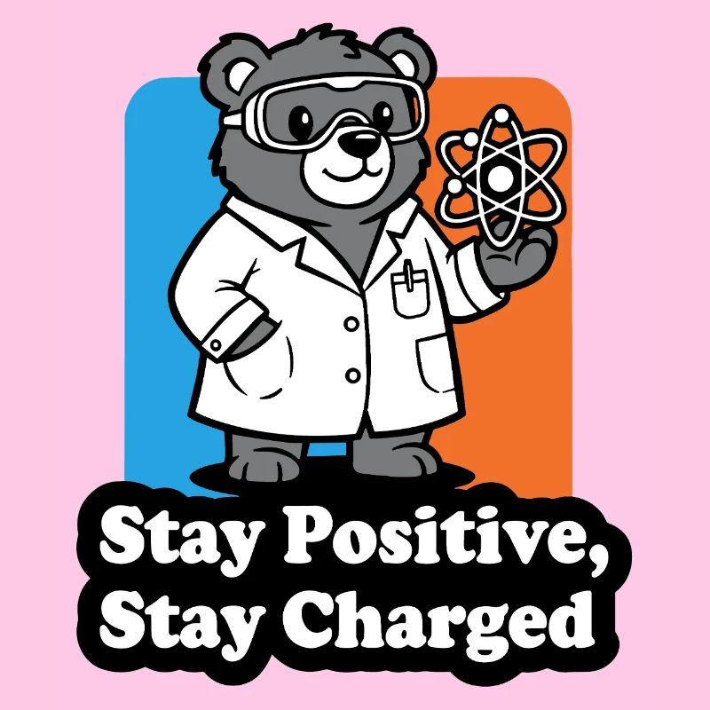 Bear Scientist with Atomic Sign