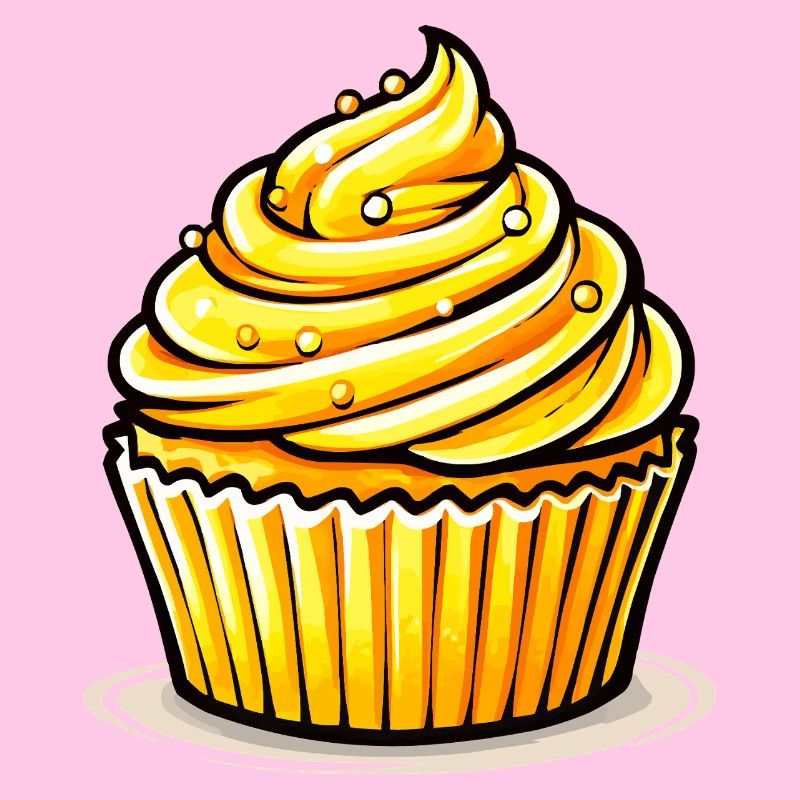 Cupcake jaune doré