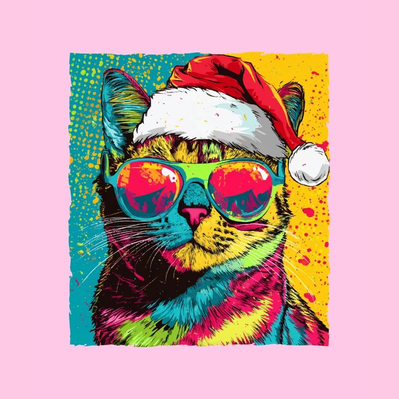 Portrait de Noël du chat