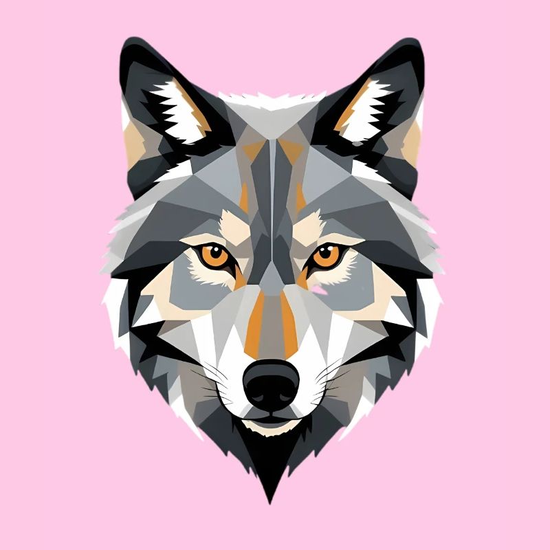 Geometrischer Wolfkopf
